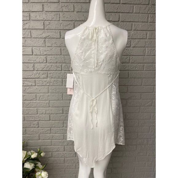 Linea Donatella Women White Flower Sheer Lace Lingerie Nightgown Size S NWT - Picture 8 of 11